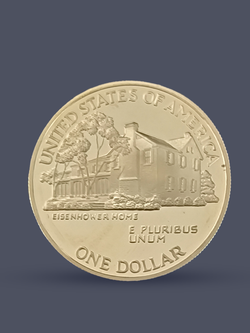 Монета 1 доллар США 1990 год "100 лет Дуайту Эйзенхауэру"
