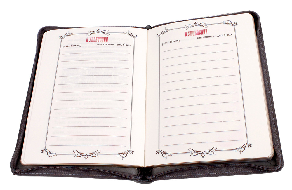 Помянник (кожа, молния, золотой обрез)