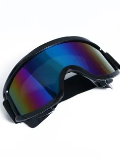 Очки-маска для езды на мототехнике, стекло хамелеон, черные