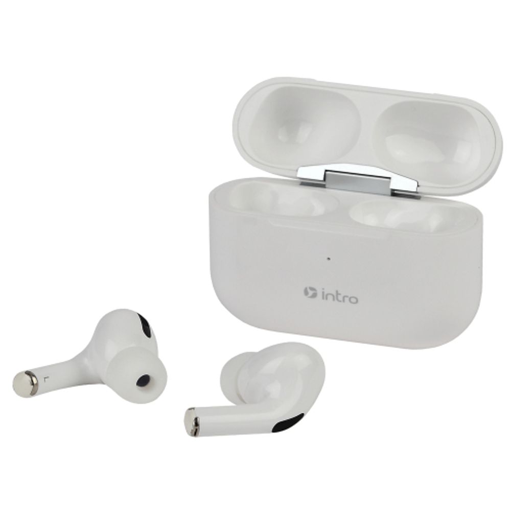 Intro BI1800W Plus Bluetooth-гарнитура сенсорная ultra slim, с зар. кейсом, белая | Intro Bluetooth гарнитуры