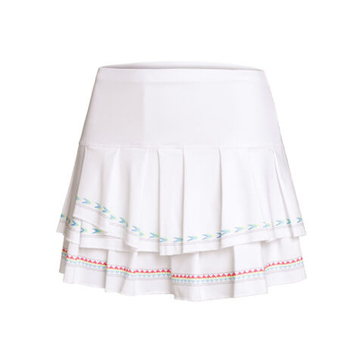 Женская теннисная юбка Lucky in Love Sahara Pleat Tier Skirt Women - White