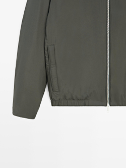 Massimo Dutti Легкая водоотталкивающая стеганая куртка, серо-зеленый