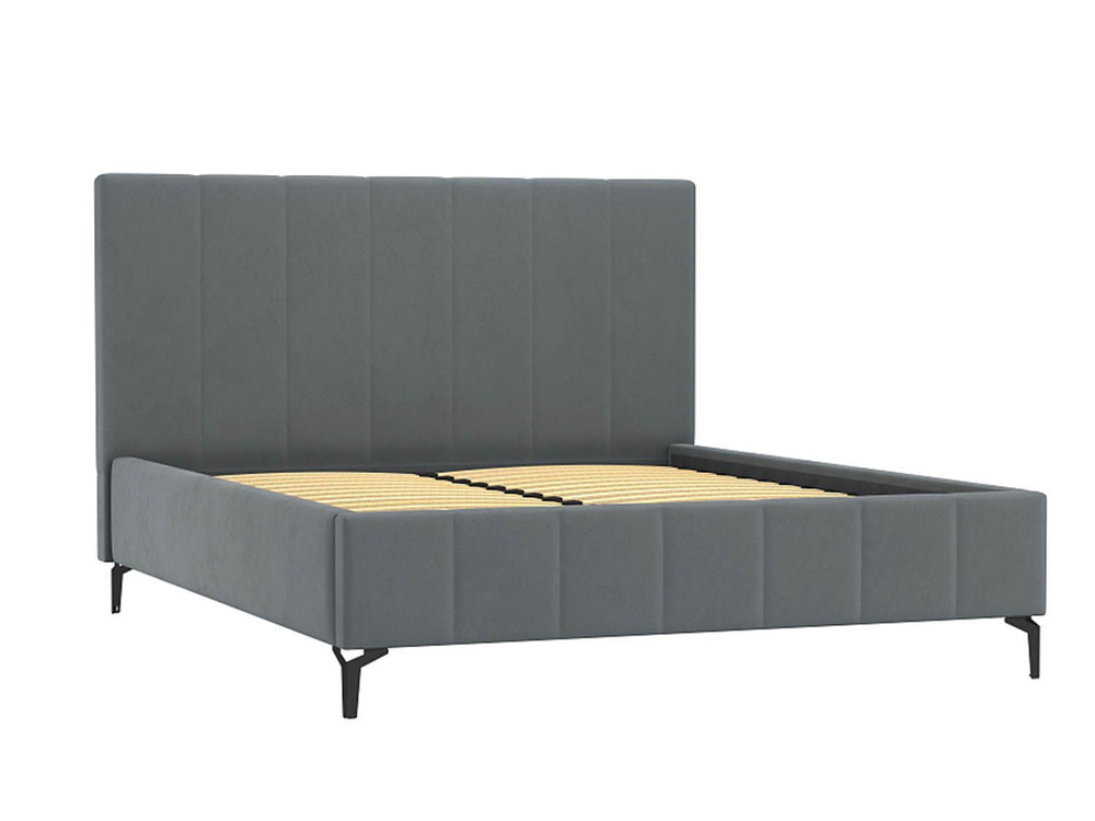 Брэнда кровать 1600 микровелюр серый