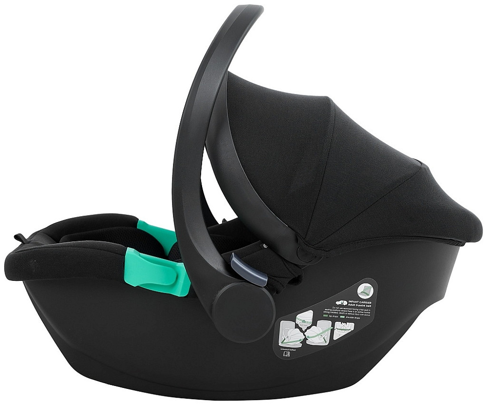 Детская коляска Roan Bass Next 2.0 3 в 1 с автокреслом Pituso Santiso Pro Black BSN/40/2 Caviar Black/Black/руч.Black