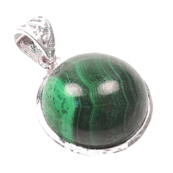Кулон "Круг" малахит асс.