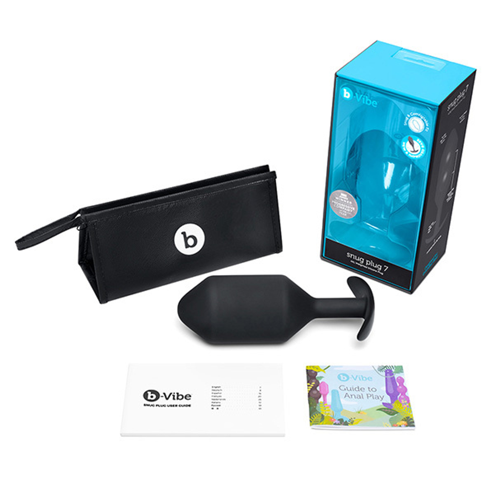 Черная анальная пробка для ношения 18см b-Vibe Snug Plug 7 BV-045-BLK