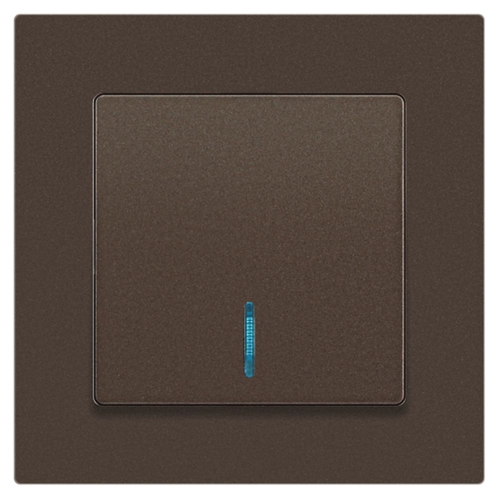 Выключатель Intro Accent 6-102-08 с подсветкой, 10А-250В, IP20, СУ, AL/CU, бронза