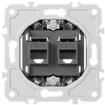 Механизм розетки RJ11 + RJ45 (двойная) cat.3/6/ClassE-4/8, серия DB