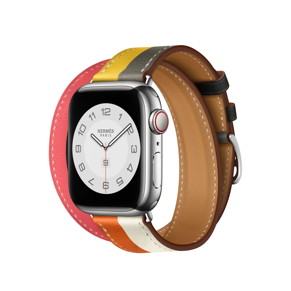 Apple Watch Hermès - 41mm Orange/Blanc Swift Leather Casaque Double Tour