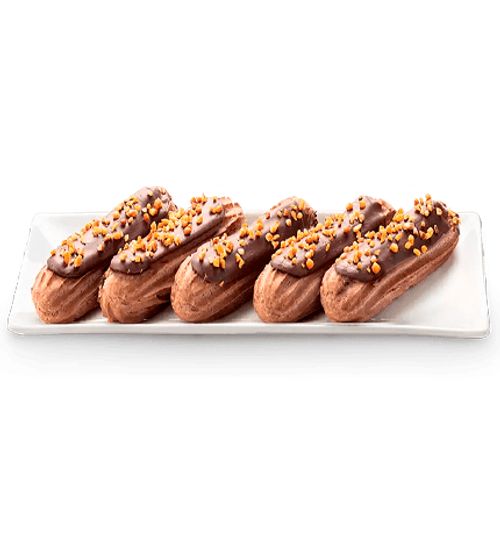 Пирожные «Эклеры» с шоколадным заварным кремом и соленой карамелью 50г. 40шт