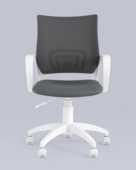 Кресло офисное Topchairs ST-BASIC-W серая ткань крестовина белый пластик