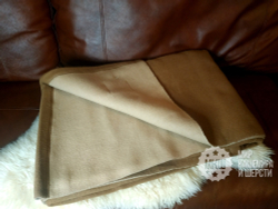 Одеяло тканое из 100% верблюжьей шерсти  150x200 см. (Gobi Sun) - камел-бежевое