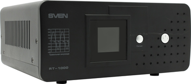 ИБП SVEN <RT-1000 Black> LCD, 2 евро розетки,  без  АКБ