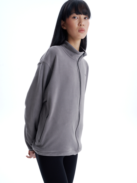 Zip - худи из флиса на молнии серое