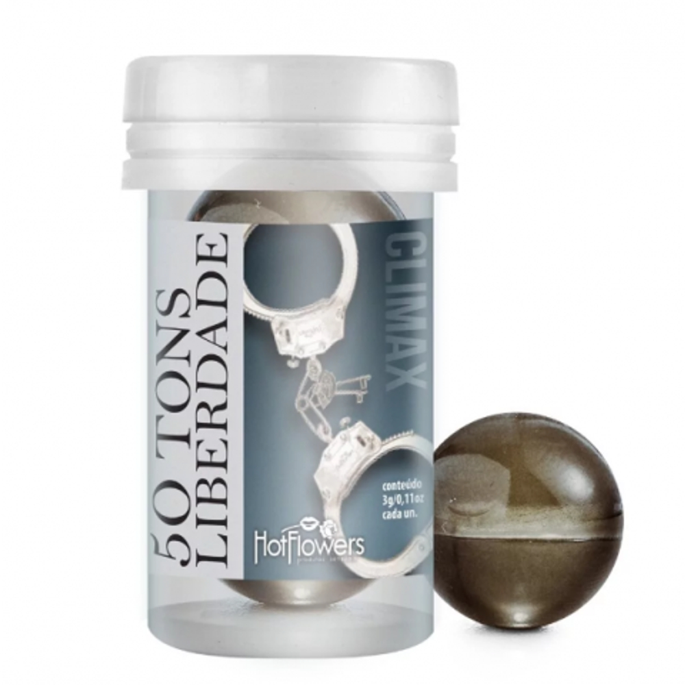 Лубрикант 50 TONS CLIMAX на масляной основе в виде 2-х шариков с охлаждающе-разогревающим эффектом