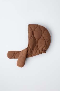 ZARA УТЕПЛЕННЫЙ КАПЮШОН, ЧЕРЕПИЧНЫЙ