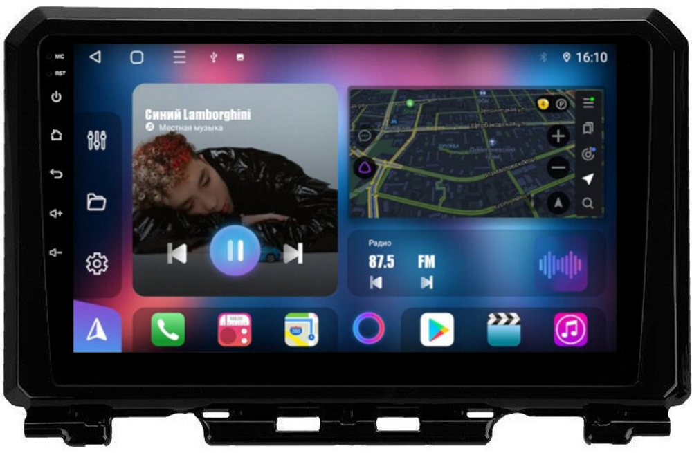 Магнитола для Suzuki Jimny 2019+ - FarCar 3071M монитор 9.5" QLED на Android 14, TS18, CarPlay, 4G SIM-слот