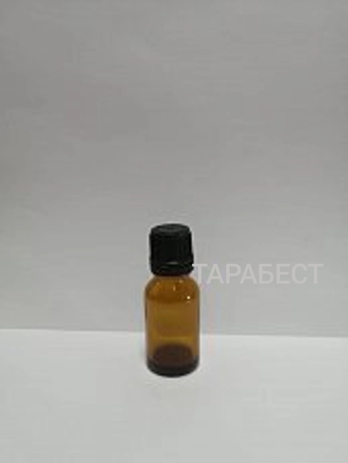 Флакон 015 мл стекло коричневый с черной крышкой капельницей
