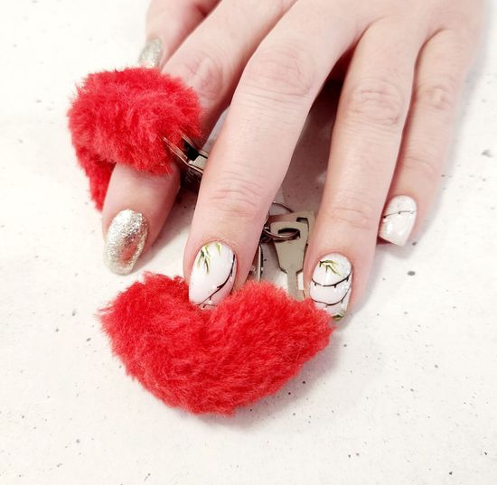 Наручники меховые, МИНИ красные