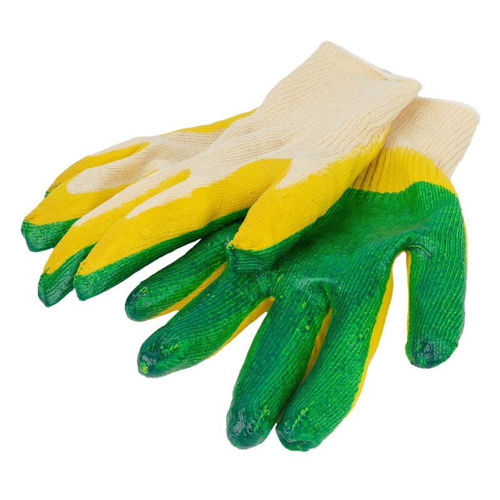 Перчатки х/б с двойным обливным латексным покрытием