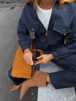 Костюм из джинсы с вставками из вельвета