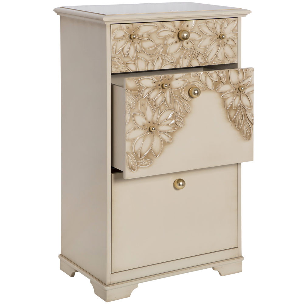 Комод Терра-3 с 3 ящиками Айвори Мраморное золото