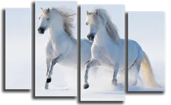 Модульная картина "Два белых коня"