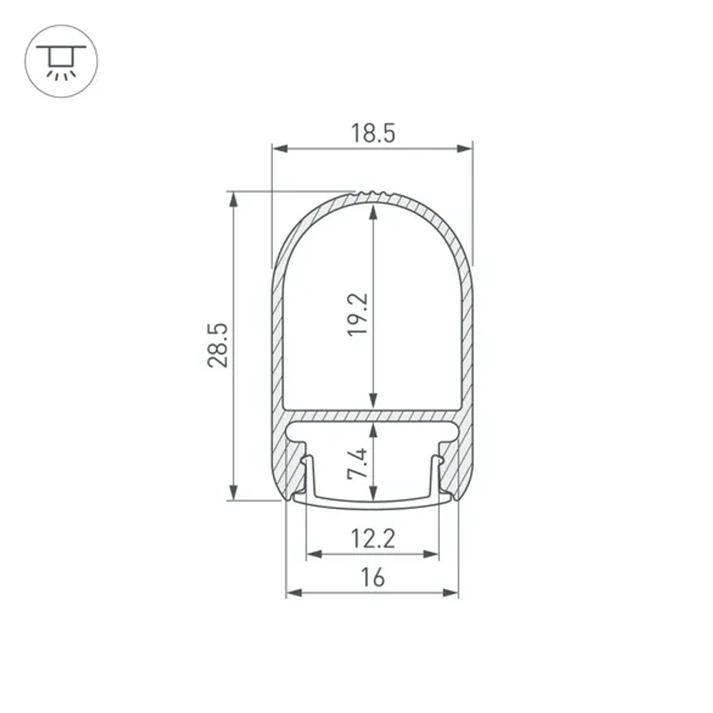 Профиль WARDROBE-1930-2000 ANOD (Arlight, Алюминий) 053565