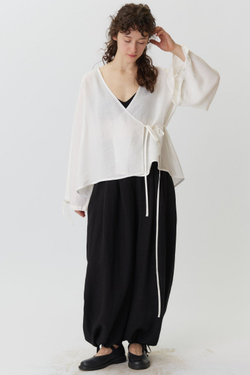 Длинные кюлоты из черного льна