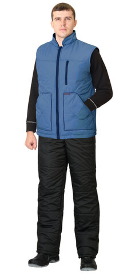 Жилет "СИРИУС-ЕВРОПА" удлиненный (на подкладке флис) темно-голубой