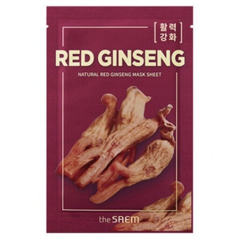Маска тканевая с экстрактом женьшеня The Saem Natural REd Ginseng Mask Sheet, 21 мл