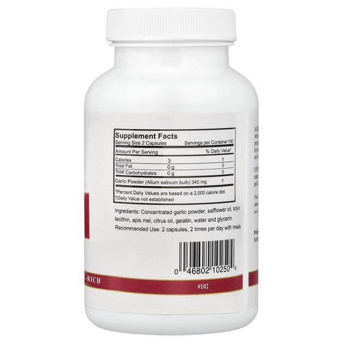 Arizona Natural, Allirich™, чеснок без запаха, 200 капсул (170 мг в 1 капсуле)