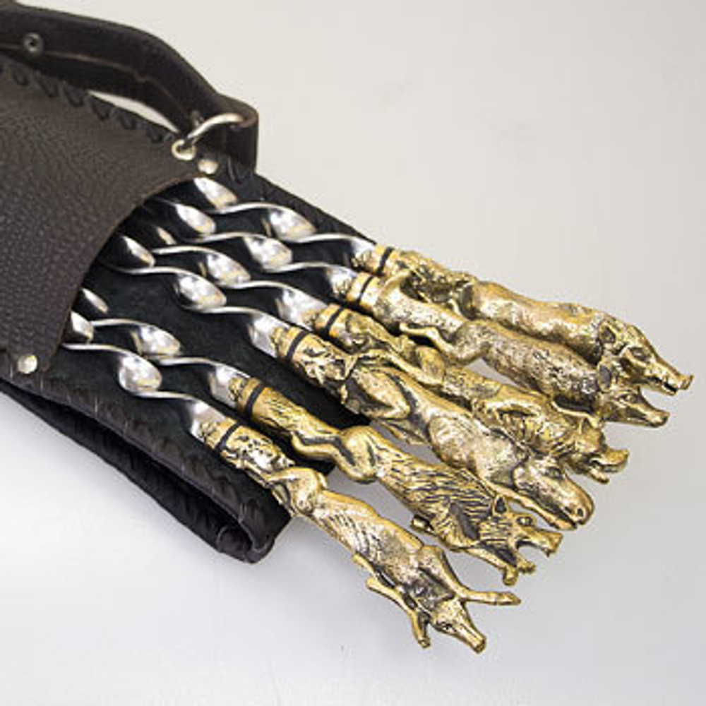 Шашлычный набор «Звери» на 6 шампуров