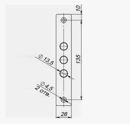 Планка 10.01 / 12.01 ответная для замка Гардиан