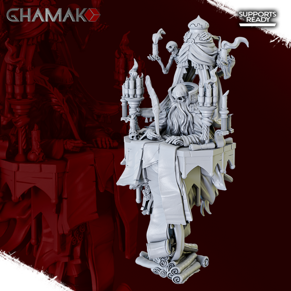 Grand Alliance Death Nighthaunt Scriptor Mortis Записыватель смертей миниатюра для dnd, днд, pathfinder, фентези, Настольная игра, НРИ, Варгейм, РПГ