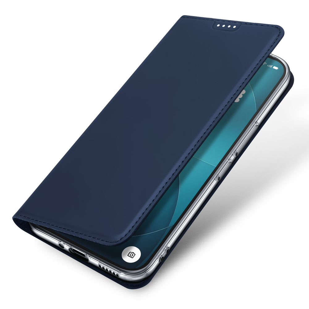 Чехол книжка из кожи синего цвета для Nothing Phone 4a Pro, серия Skin Pro Series от Dux Ducis