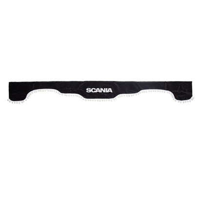 Ламбрекен SCANIA (флок, серый, белые шарики) 230см