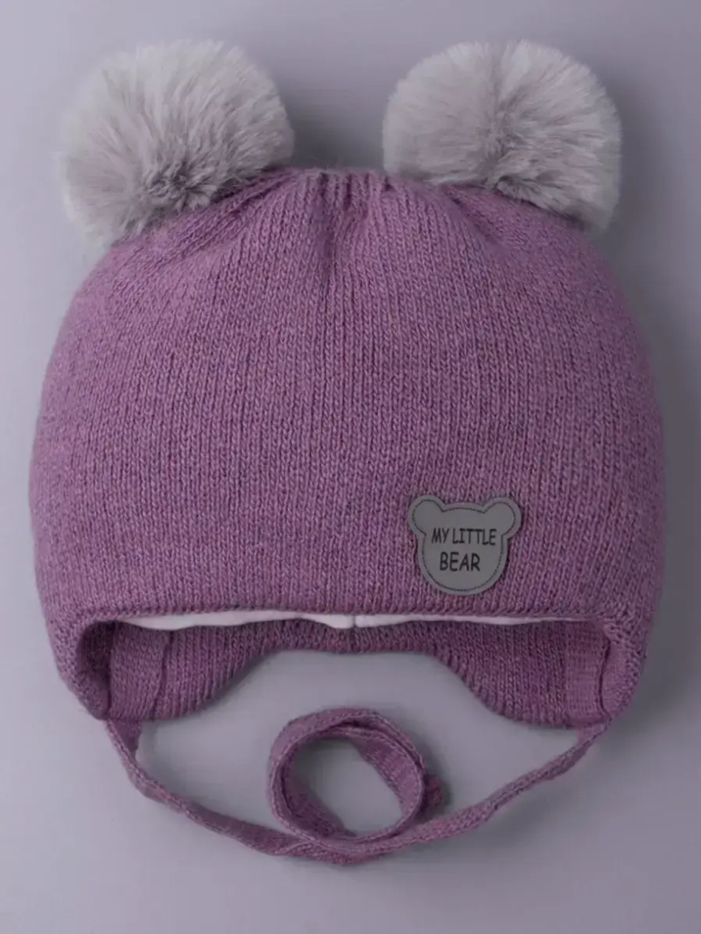 Шапка детская зимняя вязаная с ушками