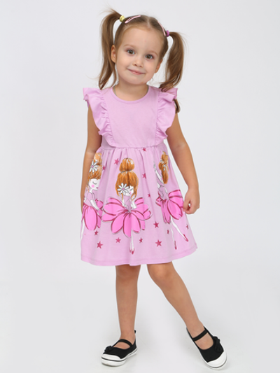 Платье "Полевые цветы-7" с шелкографией, размер 92, сиреневый (Ивашка)