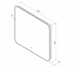 Зеркало с подсветкой "Siena 1000x700" AM-Sie-1000-700-DS-F