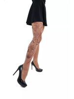 Колготки с принтом в виде гейши и демона (Размер: S-M-L) (Цвет: бежевый)