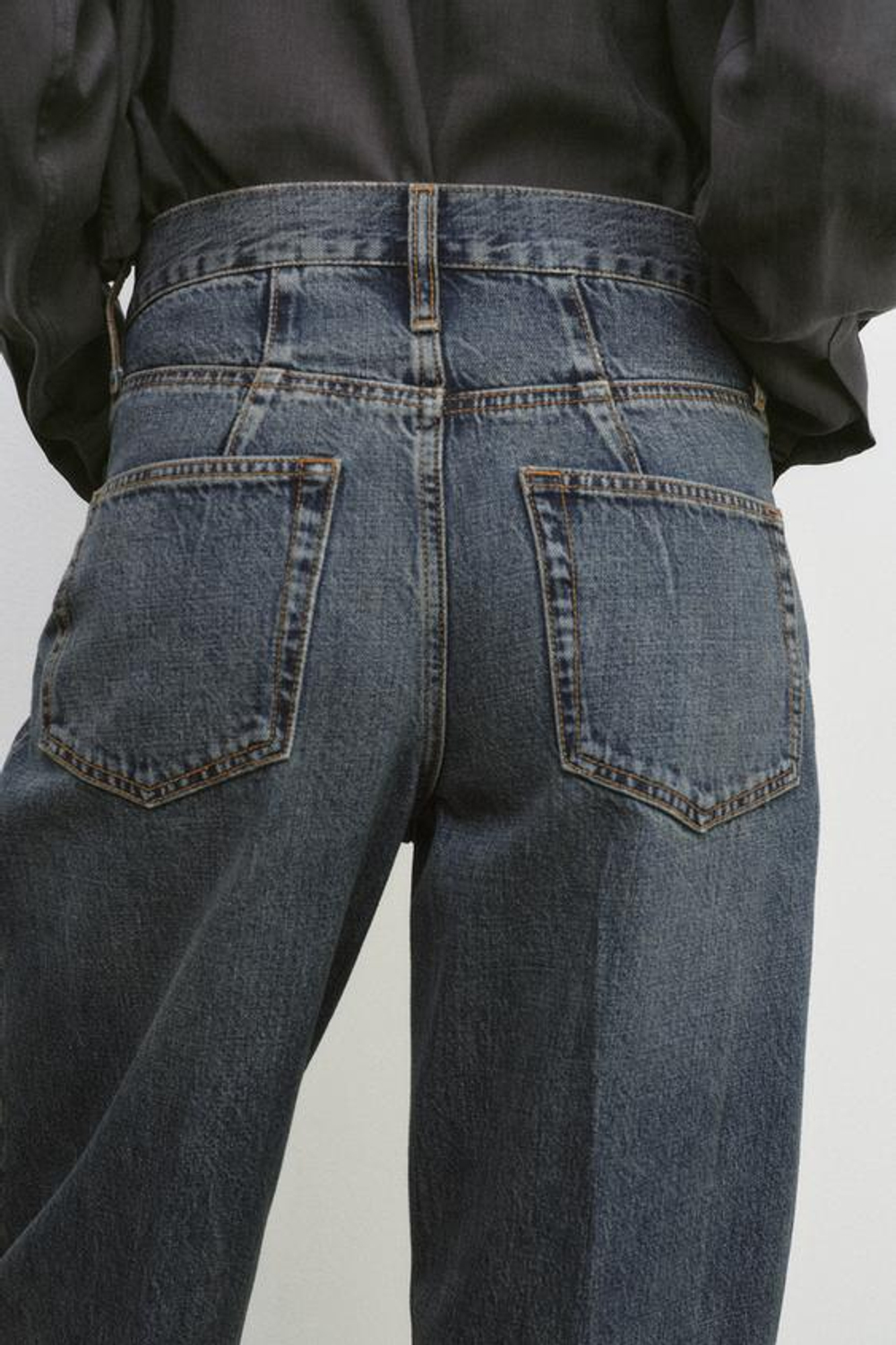 ZARA ДЖИНСЫ BARREL С ВЫСОКОЙ ПОСАДКОЙ — ZW COLLECTION, СИНИЙ