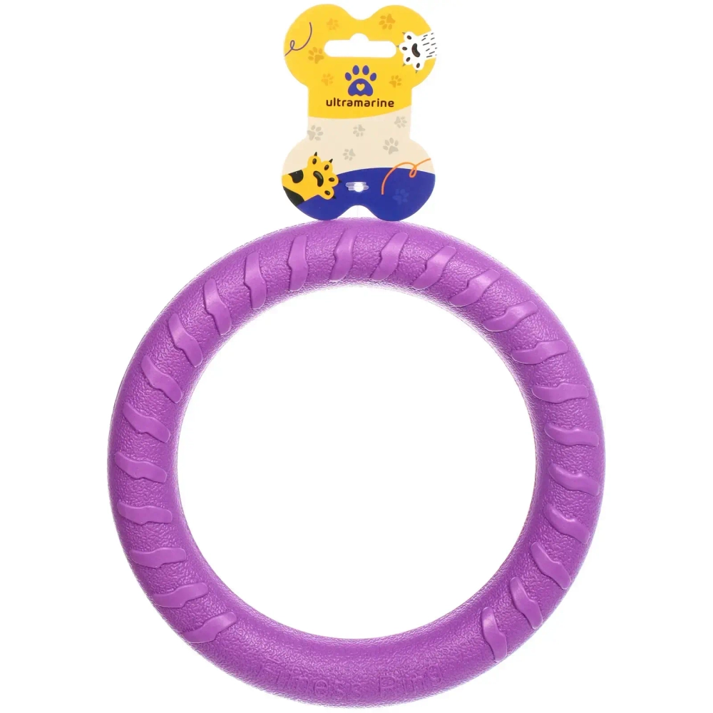 Кольцо - пуллер для собак средних и крупных пород «ЛЮБИМЫЙ БРО», цвет фиолетовый, d - 18.5см (подвес)