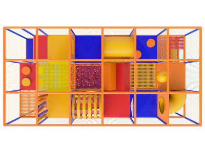 Детский уличный игровой лабиринт с крышей «Мандарин» 7,38×3,69×4,6 м