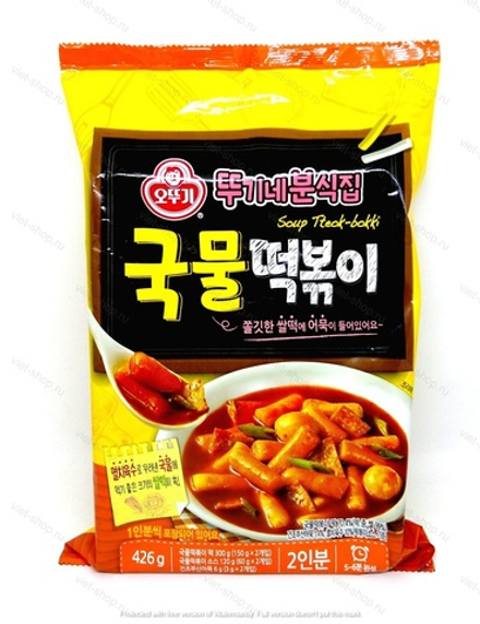 Рисовые клецки (топокки) с острым бульоном Оттоги (Ottogi) Soup Tteok-bokki, 426 г.