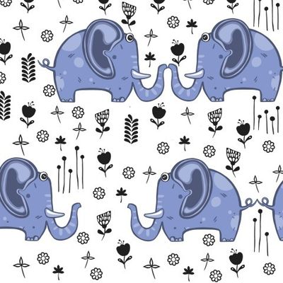 Beautiful seamless pattern enamored elephants. animal illustration