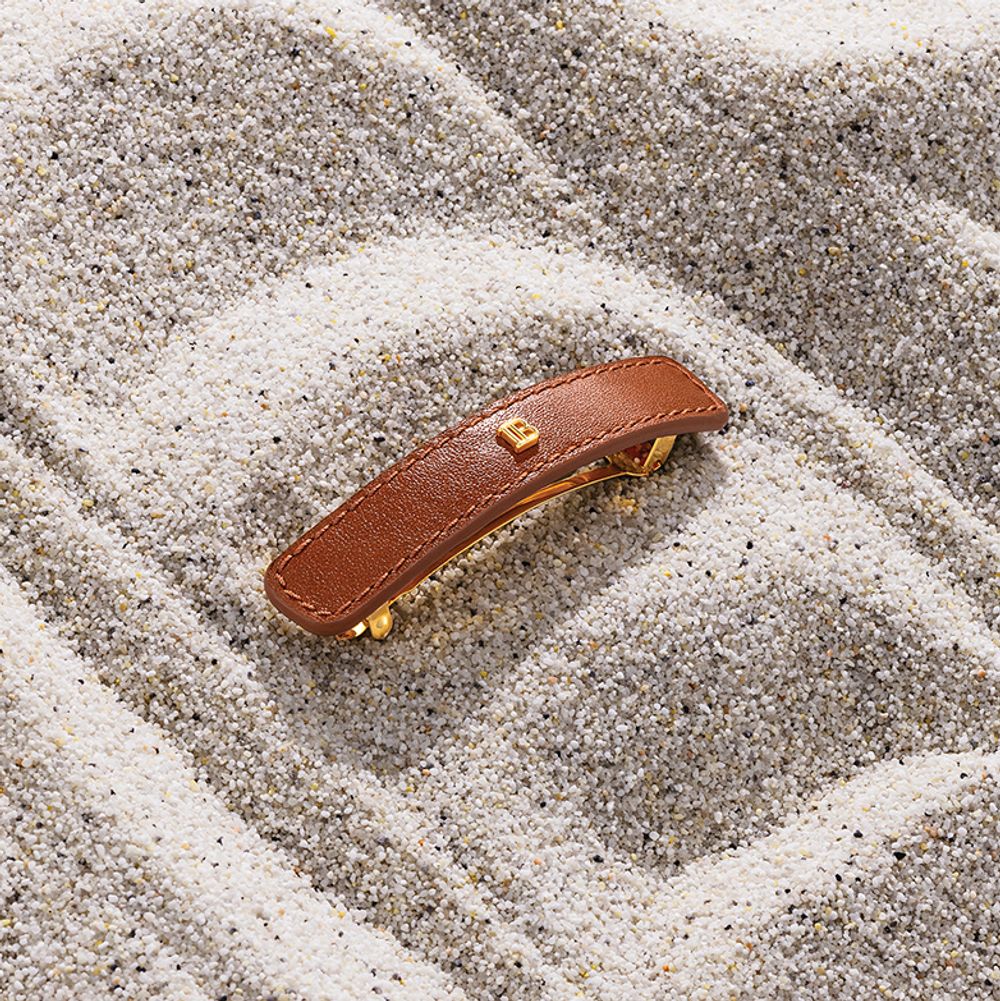 Balmain Hair Couture Заколка-автомат Ривьера M Riviera Barrette Cognac Medium