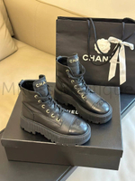 Женские сапоги ботинки Chanel в черном цвете