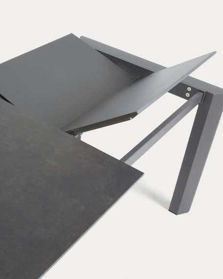 Стол Atta 140 (200) x90 антрацит керамика