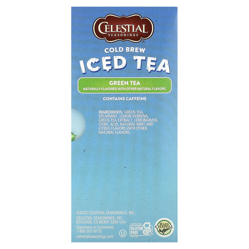 Celestial Seasonings, холодный чай со льдом, зеленый чай, 18 чайных пакетиков, 35 г (1,26 унции)